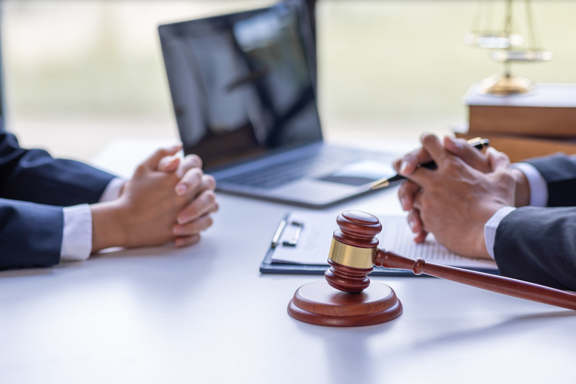 justice and law concept. male lawyer working in an office. Legal law, advice, and justice concept. T